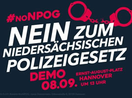 Demonstration gegen das neue Polizeigesetz für Niedersachsen am 8.9.2018 in Hannover