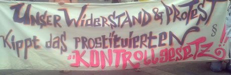 Protestaktion und Demo am 13. Juni 2015 in Frankfurt/Main gegen das Prostituiertenschutzgesetz und für die Rechte von Sexarbeiter/innen