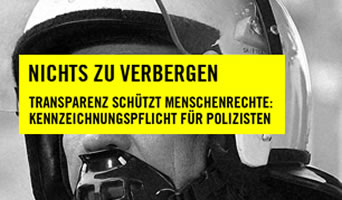 Kampagne für Kennzeichnungspflicht für Polizisten von Amnesty Polizei