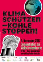 Demo am 4.11.2017 in Bonn: Klima schützen - Kohle stoppen!