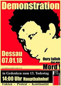 Auf nach Dessau am 7. Januar 2018 zur Gedenkdemonstration an Oury Jalloh!