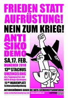 [17.2.2018] Münchner SIKO-Demonstration 2018: FRIEDEN STATT AUFRÜSTUNG! NEIN ZUM KRIEG!