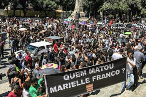 15.3.2018 Protestedemo in Rio einen Tag nach dem Mord an Marielle Franco