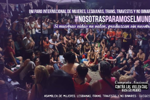 Gemeinsames Plakat von frauneorganisationen und Gewerkschaften sowie sozialen Bewegungen zum argentinischen Frauentsreiktag 2019
