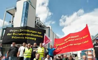 Proteste bei Prinovis-Tiefdruckbetriebe in Nürnberg in 2011