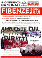 Plakat der Frente zum Kongress gegen das Salvinidekret
