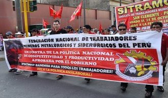 Die Streikdemonstration der peruanischen Bergarbeiter in Lima am 11.9.2019