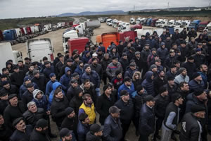 Truckerprotest in Rußland im April 2017