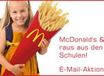 e-mail-Aktion von foodwatch: McDonald's & Co. raus aus den Schulen!