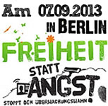 Demonstration "Freiheit statt Angst" 2013 in Berlin am 7. September 2013