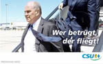 CDU (Kohl): "Wer betüegt fliegt"