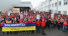 Solidarität mit den streikenden Beschäftigten bei KBA-Mödling