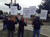 Protest der Hafenarbeiter von Portland gegen ICTSI