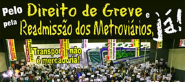 Solidaritätskampagne mit der Gewerkschaft der Metrobeschäftigten von São Paulo 