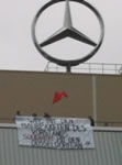 Solidaritätsaktion im Bremer Mercedes Werk gegen den geplanten Arbeitsplatzabbau im Düsseldorfer Mercedes Werk