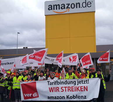 Bilder vom Streik bei Amazon am 17.12. in Koblenz von Ursel Beck