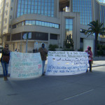 WSF2015: Protest der Flüchtlinge aus dem Choucha-Camp, an der Grenze Libyen/ Tunesien, hier auf der Demo in Tunis (I)