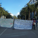 WSF2015: Protest der Flüchtlinge aus dem Choucha-Camp, an der Grenze Libyen/ Tunesien, hier auf der Demo in Tunis (II)