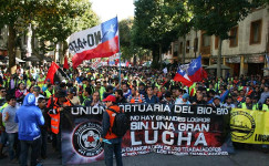 Hafenarbeiterdemo in Biobio