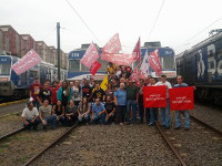 Zugblockade in Porto Alegre