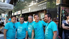 Streikende bei Telefonica Barcelona im Juni 2015