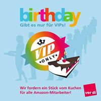 ver.di: Amazon-Geburtstag: 20 Jahre Missachtung von Grundrechten. Beschäftigte protestieren für Tarifvertrag – Bürger können sich solidarisieren