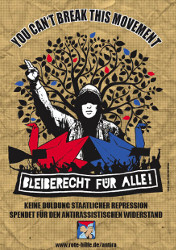 Rote Hilfe: You can't break this movement! Beliberecht für alle!