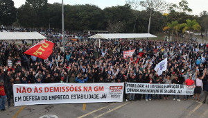 Die Streikversammlung bei GM Sao Jose am 24. August 2015 stimmte für Annahme der Vereinbarung