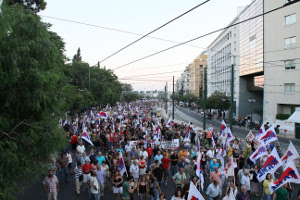 Protest gegen neues Memorandum in Athen am 17. Juli 2015