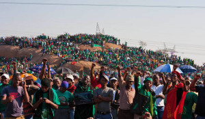 16. August 2012 - Demonstration in Marikana, vor dem Massaker