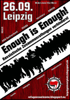 Leipzig, 26.09.2015: Enough is enough! Rassistische Zusammenrottungen verhindern!