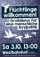 Plakat zur Wiener Demo am 3.10.2015