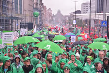 7.10.2015: 100.000 Demonstranten aus allen Teilen Belgiens nehmen an »Nationaler Manifestation« gegen Kürzungspolitik teil