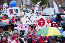 Demonstration gegen Rechte in Helsinki September 2015