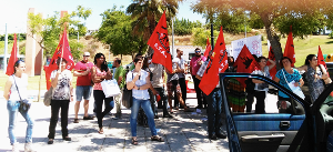 Demonstration des Gewerkschaftsbundes CGTP In gegen den portugiesischen Präsidenten am 28. Oktober 2015