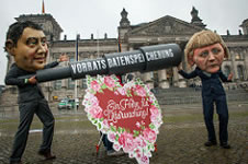 16.10.2015: Protest gegen Vorratsdatenspeicherung im Bundestag, Foto von Jakob Huber/Campact