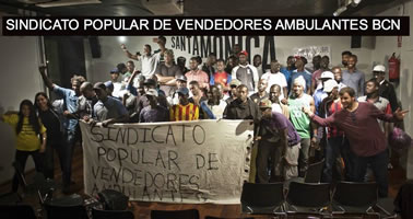 Gewerkschaft »Sindicato Popular de Vendedores Ambulantes« in Barcelona, Spanien