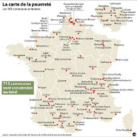 Karte der Armut: Frankreich, 2015