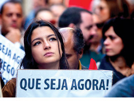 Veränderungen jetzt wurden auf Demonstrationen in ganz Portugal am 28.11.2015 gefordert