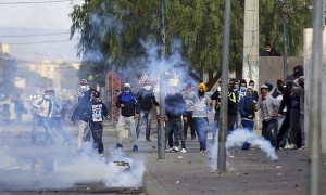 Strassenprotest Tunis 22.1.2016