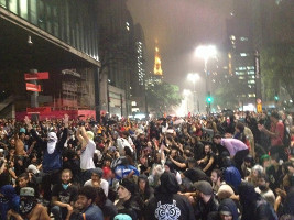 Demo gegen Fahrpreiserhöhung Sao Paulo 14.1.2016