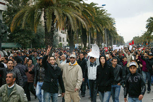 Demonstration in Gafsa am 10.2.2016