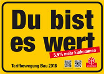 Tarifrunde 2016 im Bauhauptgewerbe: IG BAU fordert ein Plus von 5,9 Prozent für Bauarbeiter