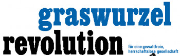 Logo: graswurzel revolution - zeitschrift für eine gewaltfreie, herrschaftslose gesellschaft
