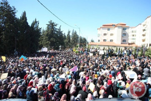 Lehrerprotest in Ramallah - gegen Gewerkschaft und Rehierung am 15.2.2016