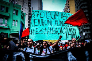 Demonstration gegen Fahrpreiserhöhung in Sao Paulo am 4.2.2016