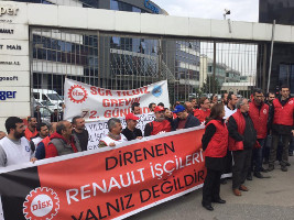 Solidaritätsdemonstration mit der streikende Belegschaft von Renault Bursa am 1.3.2016