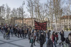 Eine der DEmonstrationen gegen die Flüchtlingsvertreibung EU - Türkei am Wochenende 20.3.2016 in Slowenien und Kroatien