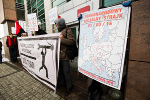 Aktionstag 1. März - Towards a transnational social strike - hier: Poznan