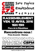 Mobilisierung der Sans papiers für den 15.4.2016 in Paris